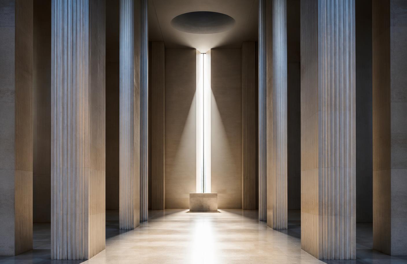 Minimal contemporary colonnade interior